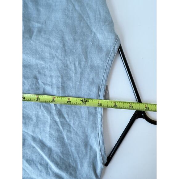 Poetry 100% Linen Gray Blue Blouse Lagenlook Contemporary Size 14 Romantic Boho - Picture 7 of 8